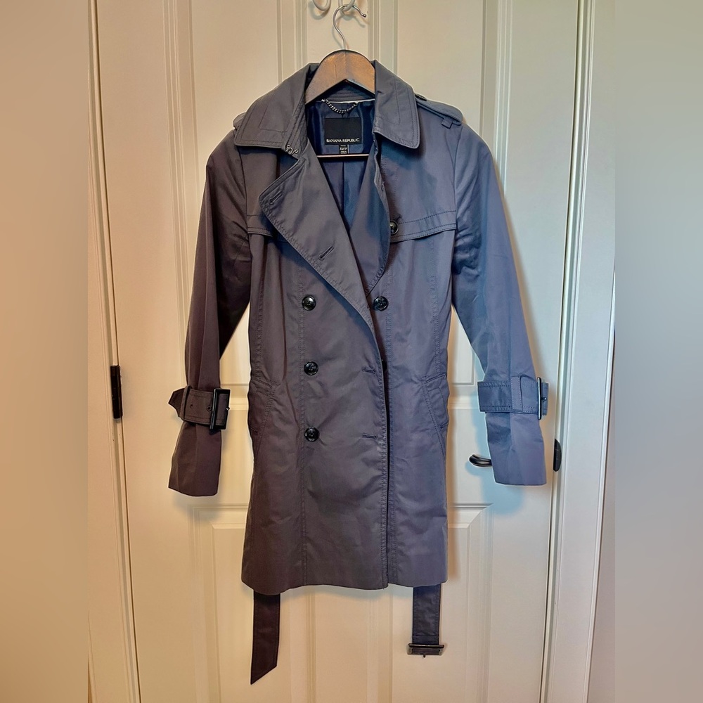 Banana Republic Charcoal Trench Coat